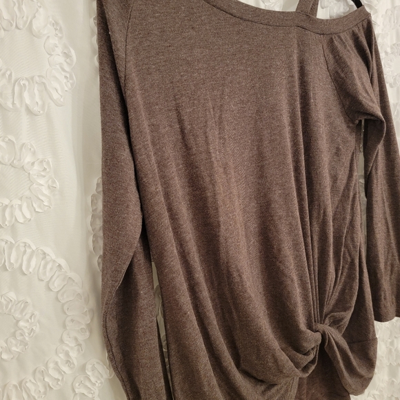 Off the shoulder dark gray sweater - Picture 5 of 5